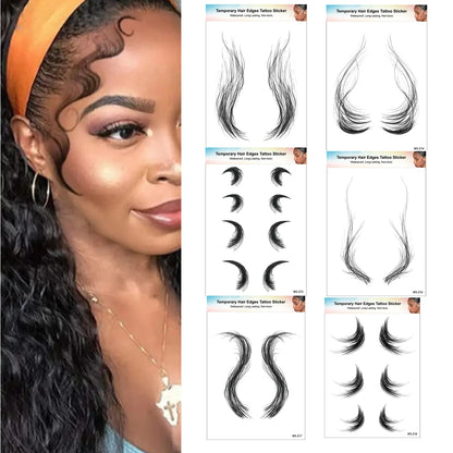 1PC Hair Tattoo Stickers Creating the Seriously Real Baby Hairs Temporary Hairline Sticker Curly Template Hair Edge Tattoo Stick