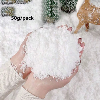 100G/50G Christmas Artificial Snowflake Powder Decoration Christmas Party Home Decor Fluffy Fake Snow Venue Supplies