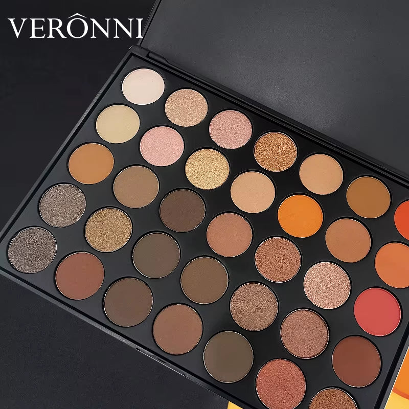 35 Colors Eye Shadow Palette Pearly Matte Earth Color Eyeshadow Pallete Shiny Sequins Eye Pigments Lasting Makeup