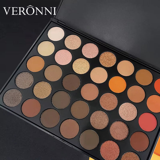 35 Colors Eye Shadow Palette Pearly Matte Earth Color Eyeshadow Pallete Shiny Sequins Eye Pigments Lasting Makeup