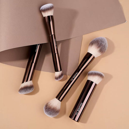 4PCS Makeup Brush Set Double Head Foundation Powder Contour Brush for Flawless Makeup Soft Fluffy Hair Makeup Tools