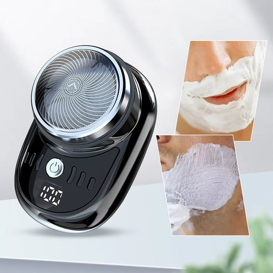 Men Face Beard Trimmer USB Charging Rechargeable Shaver with Digital Display Shaving Face Beard Razor Pocket Size Car Home Razor