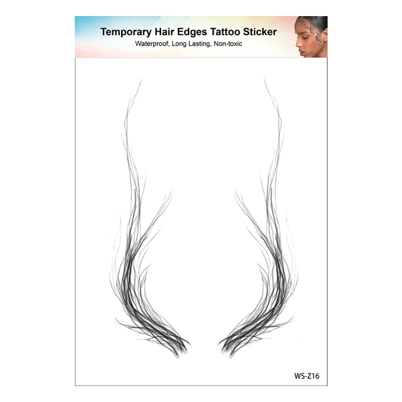 1PC Hair Tattoo Stickers Creating the Seriously Real Baby Hairs Temporary Hairline Sticker Curly Template Hair Edge Tattoo Stick