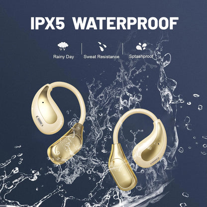 OWS Wireless Bluetooth Headphones HiFi Music Earphone Sport Waterproof Headsets With Mic Earbuds Comfortable wear,freeshippings