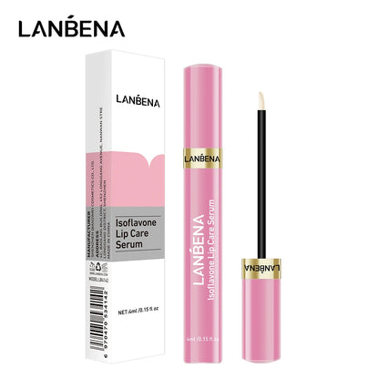Lsoflavone Lip Care Serum Plumper Lip Gloss Repairing Moisturizing Liquid Reduce Fine Lines Increase Lip Elasticity 4ML