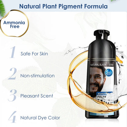 Natural Long Lasting 200Ml Permanent Beard Dye Shampoo for Men Beard Dying Removal White Grey Beard Hair Men Beard Dye Shampoo