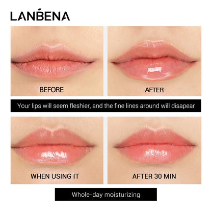 Lsoflavone Lip Care Serum Plumper Lip Gloss Repairing Moisturizing Liquid Reduce Fine Lines Increase Lip Elasticity 4ML