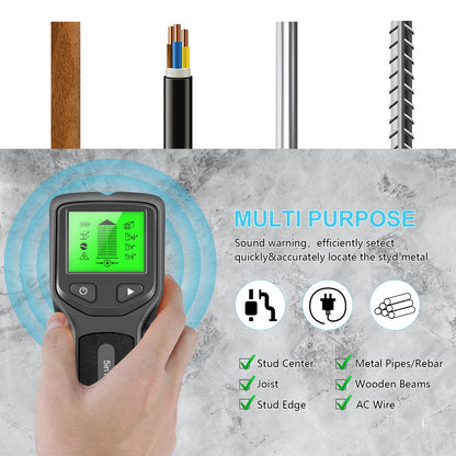 5 in 1 Metal Detector Wall Detector Wall Thickness Gauge Backlight Wall Stud Finder Electronic Wall Scanner Gold Finder
