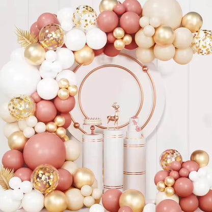 103Pcs Retro Pink White Gold Balloons Garland Arch Kit Birthday Party Decoration Kids Baby Shower Wedding Party Supplies Letax B