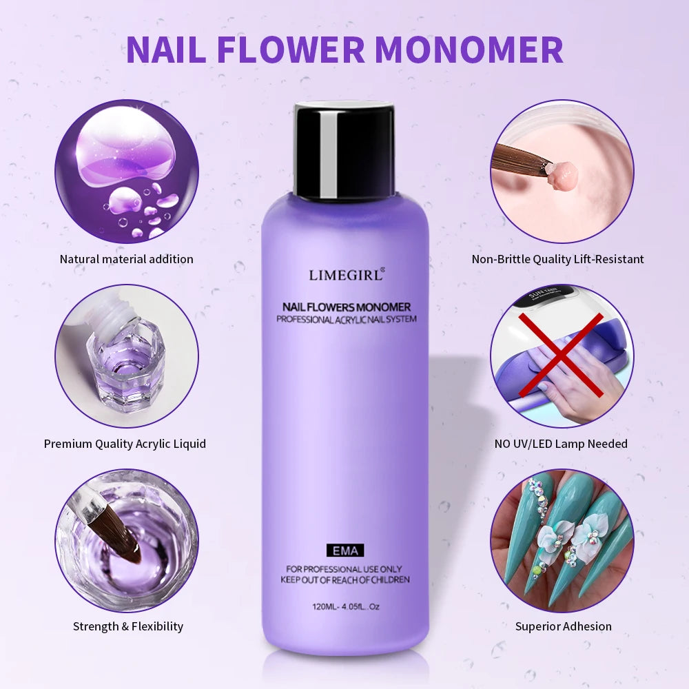 Large Capacity Nail Acrylic Liquid Monomer Crystal 40/70/120/240Ml for Nails Art DIY Acrylic Powder Liquid Manicure