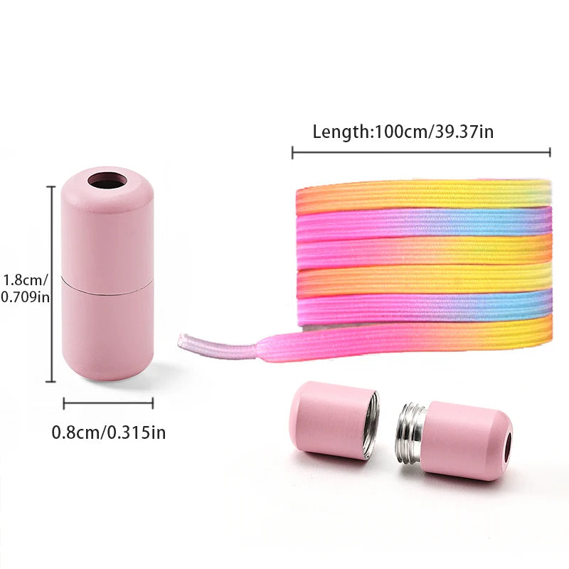 1Pair No Tie Shoe Laces Colorful Buckle Shoelaces Pearl Light Colorful Fashion without Ties Elastic Laces Sneaker Kids Adult