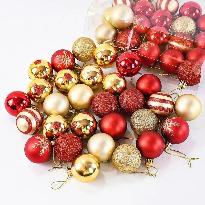 50Pcs/Box Christmas Balls Christmas Tree Ornaments Ball Xmas Hanging Tree Pendants Home Decor 2025 New Year Gift Noel Navidad