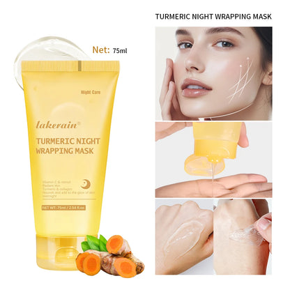 Kojic Acid Turmeric Overnight Wrapping Peel off Mask Nourishes Hydrolyzed Collagen Glowing Skin Skin Firmnes Korean Skincare