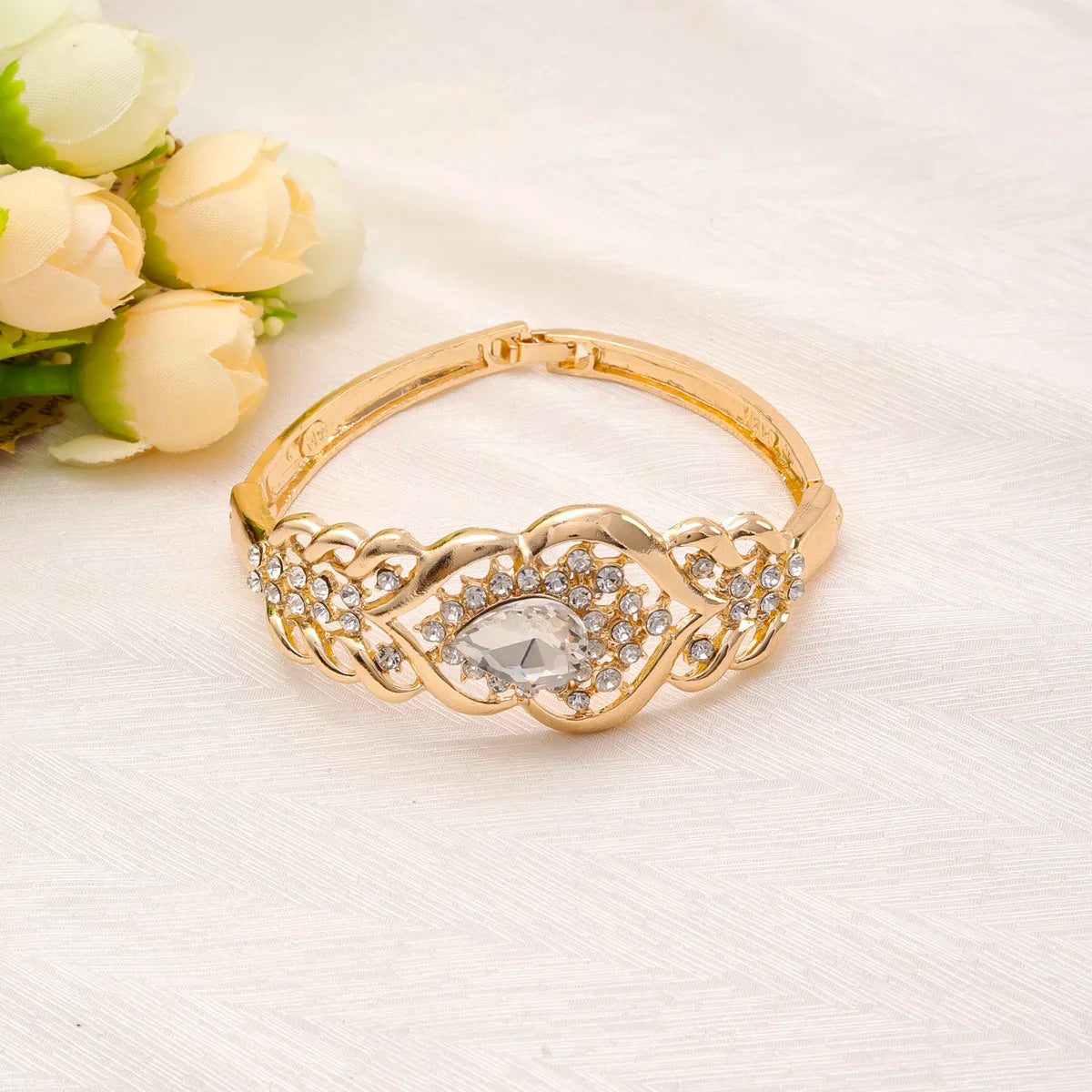 Fashion Dubai Jewelry Sets for Women Gold Color Zircon Necklace Earrings Bracelet Ring Wedding Bridal Party Accessories