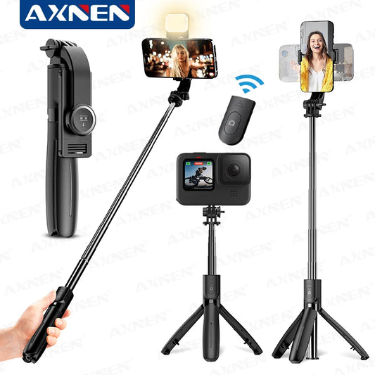 Selfie Stick Tripod for Cell Phone, Mobile Stand Monopod with Wireless Remote for Iphone Samsung Huawei Xiaomi Smartphone