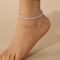 1PC Women'S Simple and Premium Copper Inlaid Water Diamond Love Foot Chain Bracelet Accessories Wedding Party Fashion Jewelry