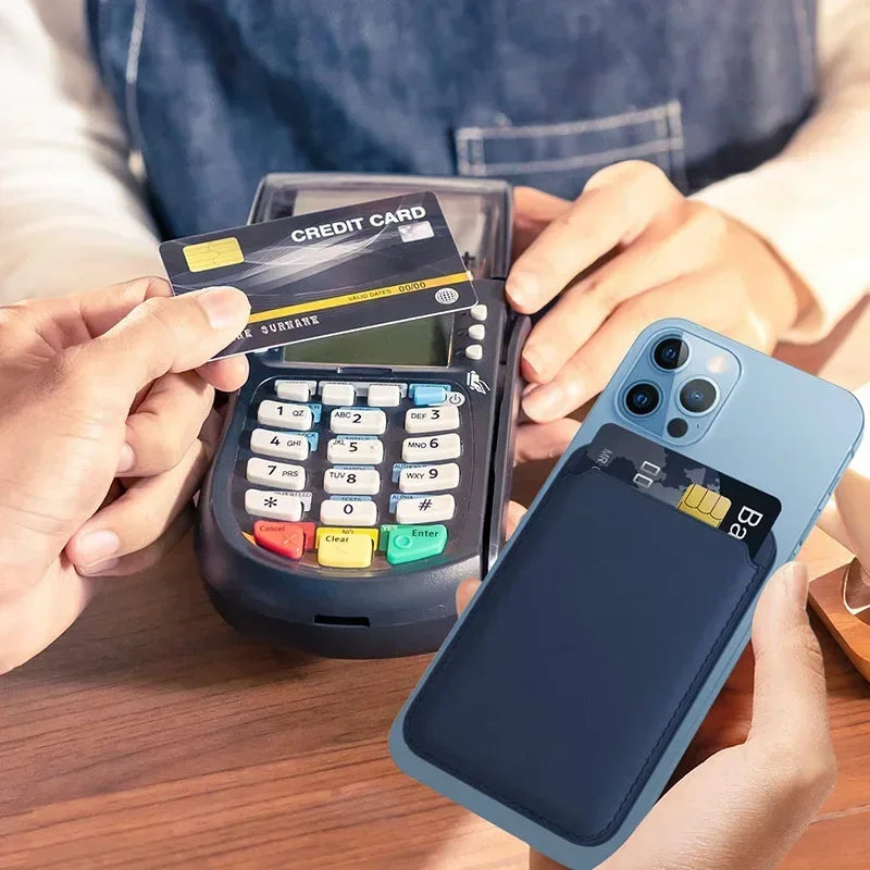 For Magsafe Card Holder Strong Magnetic Leather Wallet for Iphone 17 16 15 14 13 12 Pro Max Case ID Credit Card Pocket Slot Bag