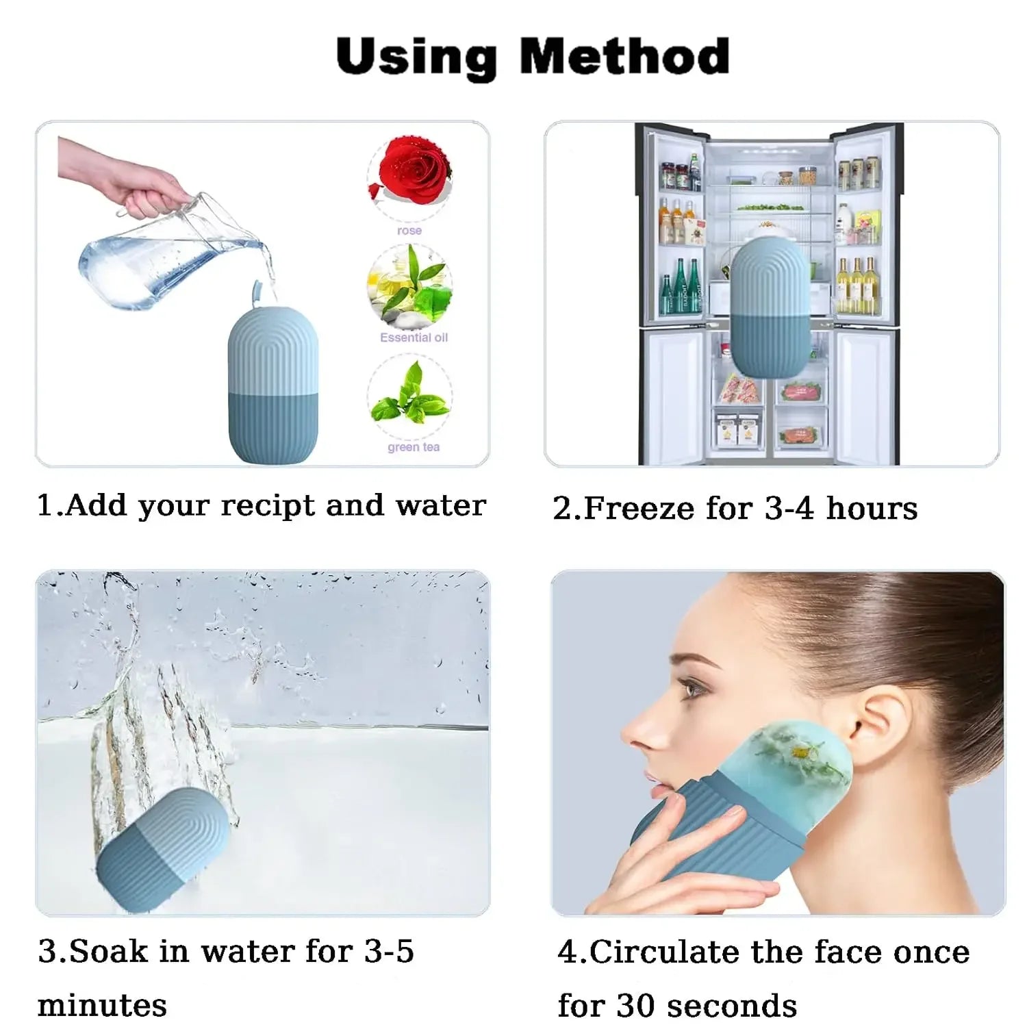 Face Beauty Massage Silicone Face Ice Cube Face Ice Cube Beauty Products Face Ice Massage Roller Capsule Face Ice Mold