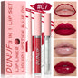 3Pc Rose Pink Matte Lipstick Set Waterproof Long-Lasting Nude Brown Lip Liner Pencil Lip Gloss Cheek Lip Tint Oil Kit for Makeup