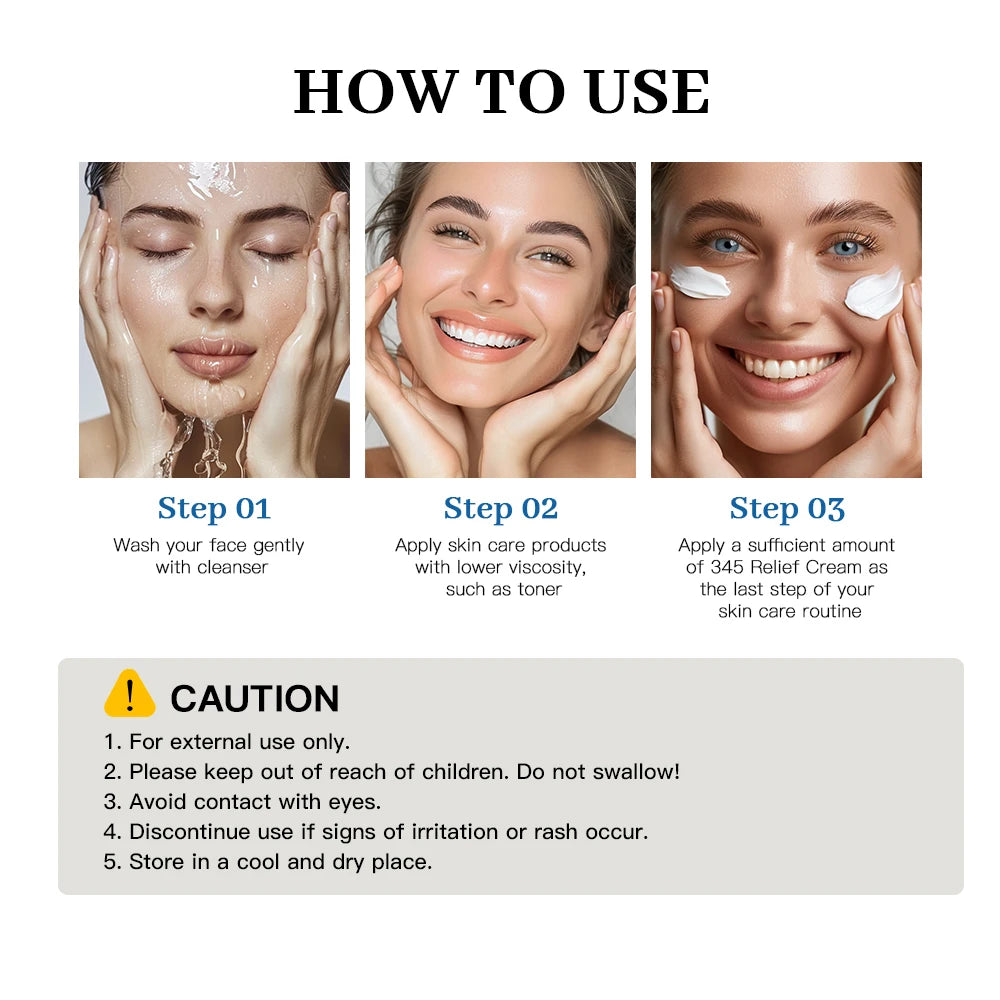 3 4 5 Relief Cream Address Blemishes Nourish the Skin and Provide Soothing Care Face Lifting Beauty Moisturizer Korean Cosmetics