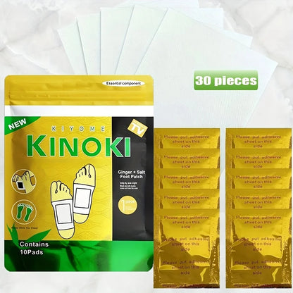 30 Deep Cleaning Care Foot Pads,Natural Bamboo Vinegar Ginger Powder Foot Pads,Foot Massage Pads after Foot Bath - Portable Foot