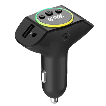 PD30W+QC3.0 Bluetooth 5.3 Car MP3 Player FM Transmitter Wireless Handsfree U Disk Play Music USB Type-C Car Fast Charger Adapter