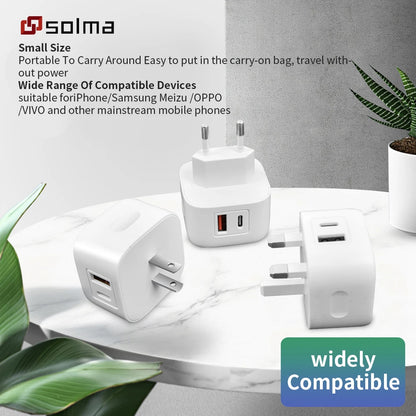 PD+USB Charger Charge for Mobile Phone Plug Charging Adapter Portable Wall Mobile Charger
