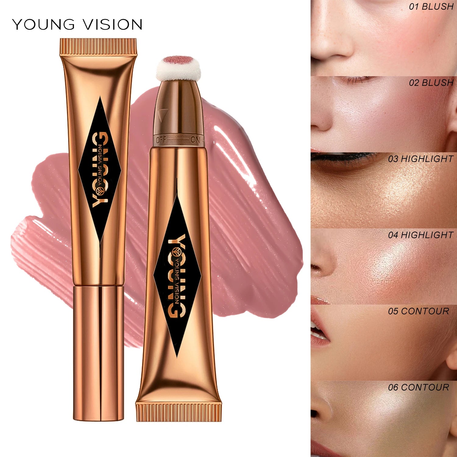 Air Cushion, Powder Blusher, High Gloss Stick, Makeup Liquid, Rouge, 6 Colors Optional
