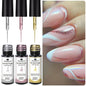 3Pc Glitter Liner Nail Gel Polish Set Silver Gold DIY Nail Art Semi Permanent Painting Gel Kit Long Lasting Soak off UV Vanrish