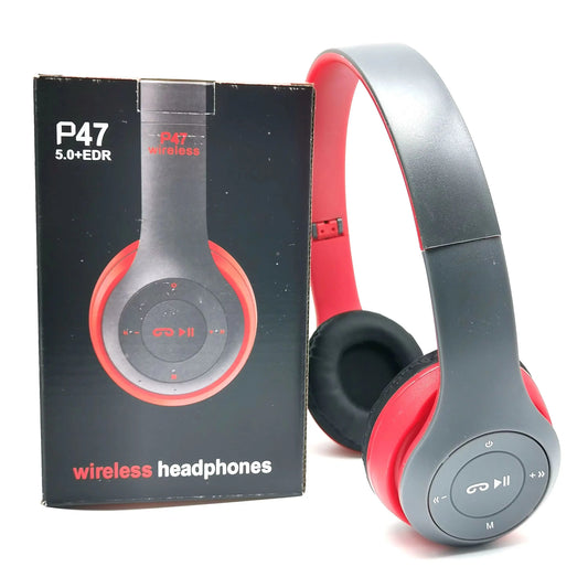 P47 Bluetooth 5.0 Wireless Headphone Foldable HIFI Stereo Bass Earphone Kid Helmet Gift with Mic USB Adaptor for Iphone Game