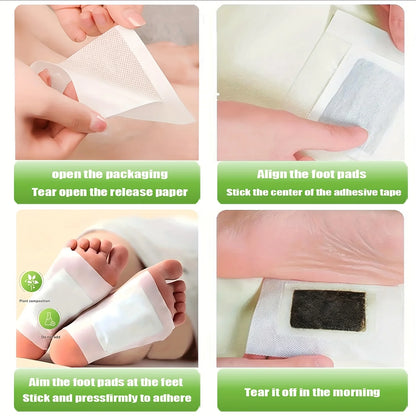 30 Deep Cleaning Care Foot Pads,Natural Bamboo Vinegar Ginger Powder Foot Pads,Foot Massage Pads after Foot Bath - Portable Foot