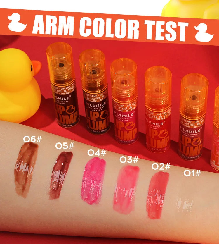 Duck Lip Plump Lip Oil Long-Lasting Moisturizing Lip Gloss Mirror Water Natural Transparent No Sticky Gloss Pearl Lip Glaze Set