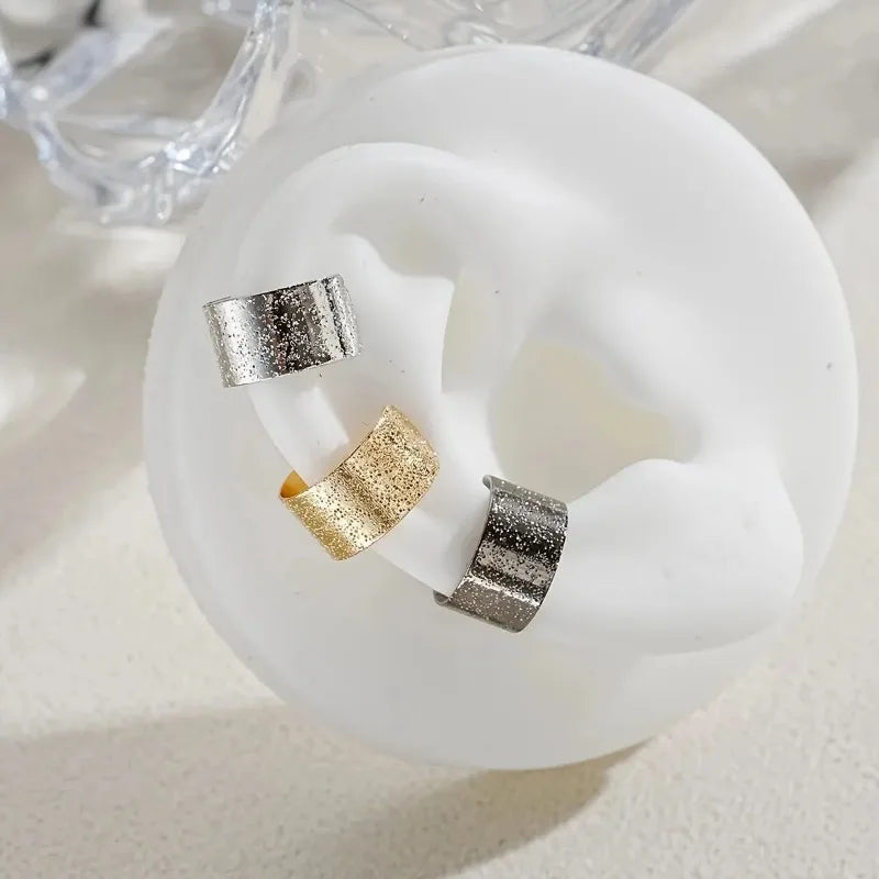 5/15 Pcs Set of Hollow Leaf Design Clip on Earrings, Zinc Alloy Jewelry Simple Punk Style Personality Female Ear Decor