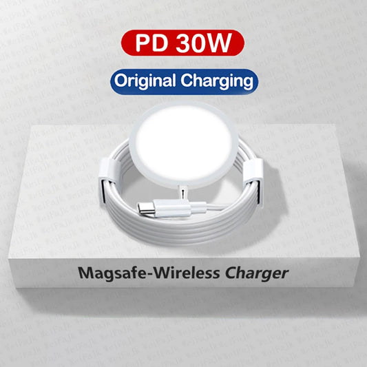 For Apple Magsafes Original Wireless Charger for Iphone 14 13 12 11 15 16 Pro Max XS 8 plus Fast Charging Type C Lightning Cable