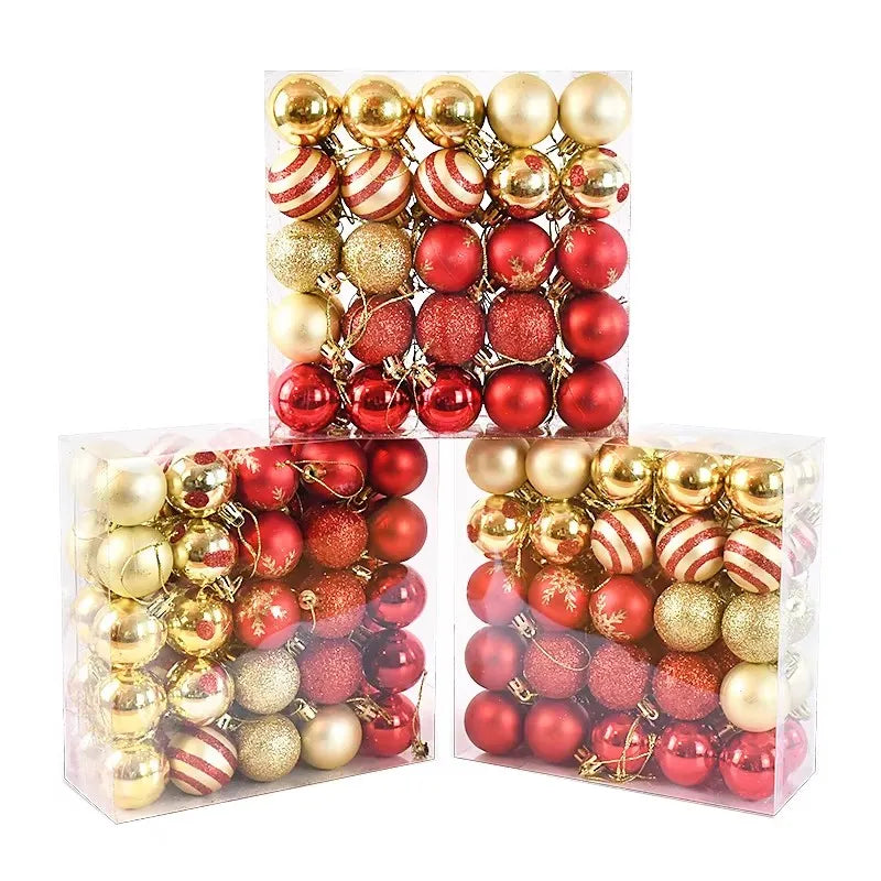 50Pcs/Box Christmas Balls Christmas Tree Ornaments Ball Xmas Hanging Tree Pendants Home Decor 2025 New Year Gift Noel Navidad