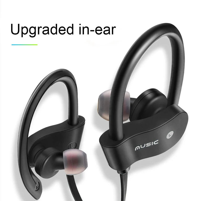 Wireless Headphones Earloop Ear Hook Earbuds Wireless Bluetooth Headset Handsfree Neckband with Mic Bluetooth Earphones