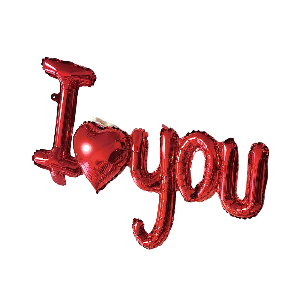 I Love You Red Heart Letter Balloons Foil Globos Valentines Day Wedding Decorations Bridal Shower Party Anniversary Supplies ﻿