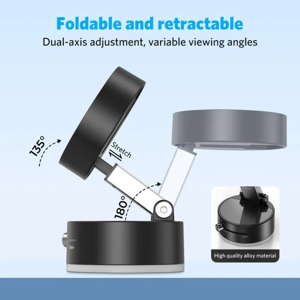Magnetic Phone Holder Stand: Adjustable, Foldable, Strong Suction Cup for Car & Multi-Scene Use