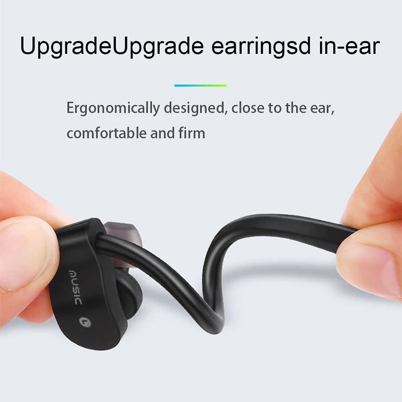 Wireless Headphones Earloop Ear Hook Earbuds Wireless Bluetooth Headset Handsfree Neckband with Mic Bluetooth Earphones