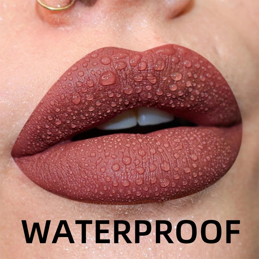19 Colors Matte Velvet Lip Gloss Waterproof Liquid Lipstick Nude Black Lips Tint Makeup Lip Glaze Cosmetics Red Lip Stain Beauty
