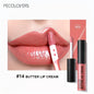 Butter Lip Cream Liquid Lipstick, Non-Sticky, Moisturizing High Pigment for Nude Red Sexy Lip Makeup Cosmetic