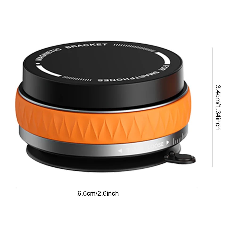 360° Adjustable Vacuum Magnetic Suction Cup Phone Holder Double Sided Magnetic Car Phone Holder Folding Stand for Magsafe Iphone
