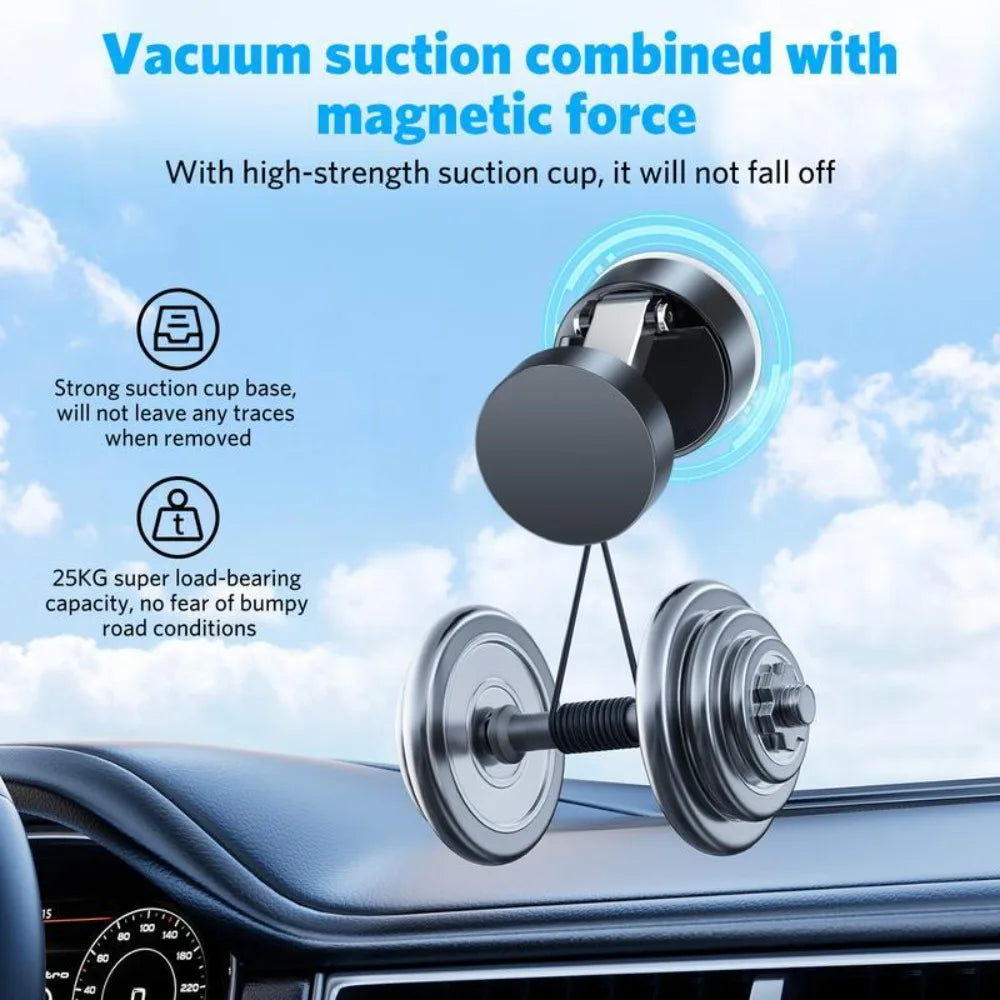 Magnetic Phone Holder Stand: Adjustable, Foldable, Strong Suction Cup for Car & Multi-Scene Use