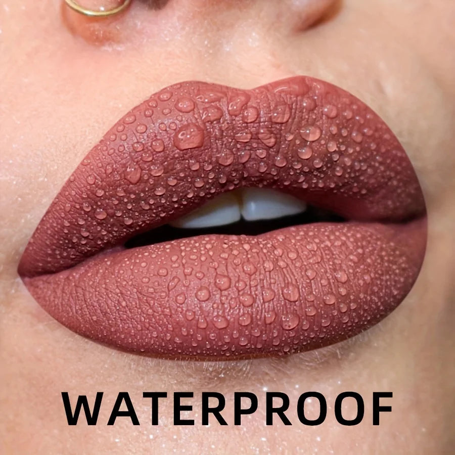 19 Colors Matte Velvet Lip Gloss Waterproof Liquid Lipstick Nude Black Lips Tint Makeup Lip Glaze Cosmetics Red Lip Stain Beauty