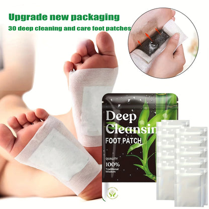 30 Deep Cleaning Care Foot Pads,Natural Bamboo Vinegar Ginger Powder Foot Pads,Foot Massage Pads after Foot Bath - Portable Foot