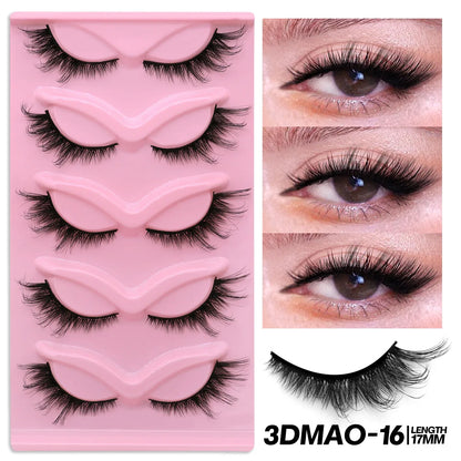 GROINNEYA Cat Eye Lashes Faux Mink Eyelashes Natural long Full Strip Lashes Winged End Eye Elongated Fake Lashes Soft Eyelashes