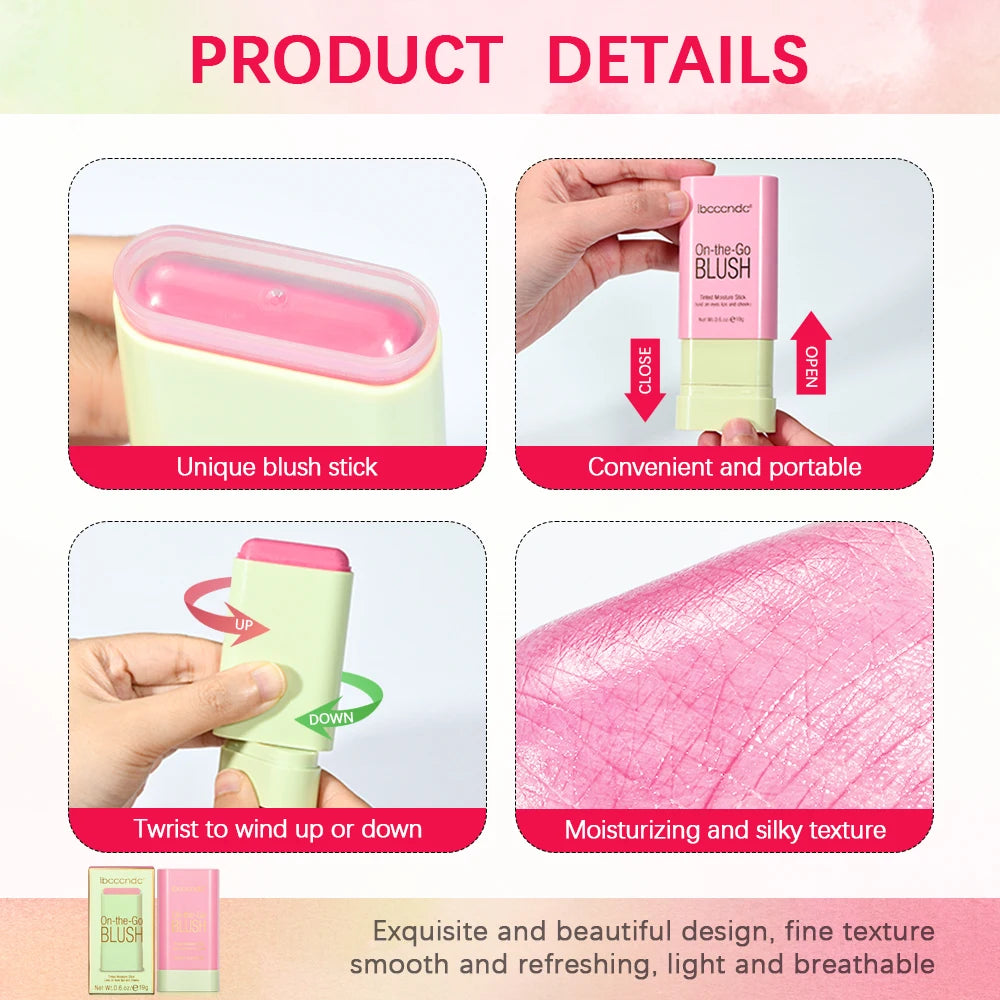 Pixiblush Cosmetic Blush Makeup Products Make up Blusher Cosmetics Pink Blush in Bar Korean Palette Long Lasting Matte Stick