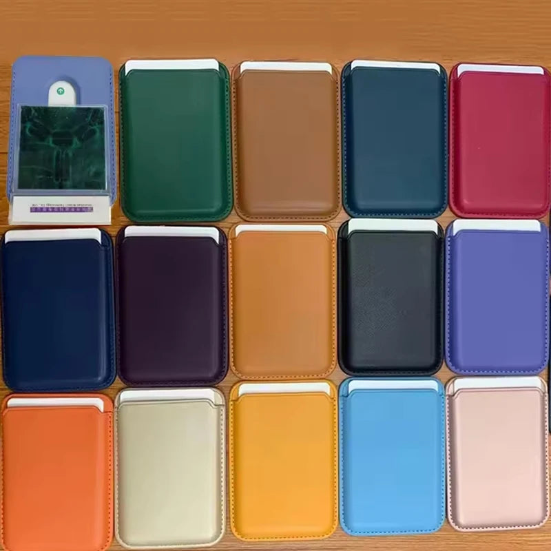 For Magsafe Card Holder Strong Magnetic Leather Wallet for Iphone 17 16 15 14 13 12 Pro Max Case ID Credit Card Pocket Slot Bag
