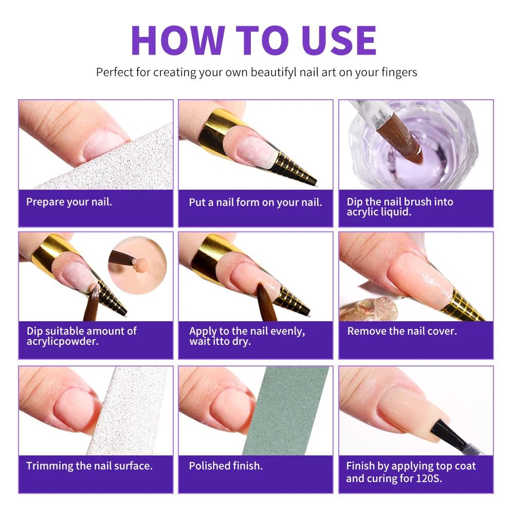 Large Capacity Nail Acrylic Liquid Monomer Crystal 40/70/120/240Ml for Nails Art DIY Acrylic Powder Liquid Manicure