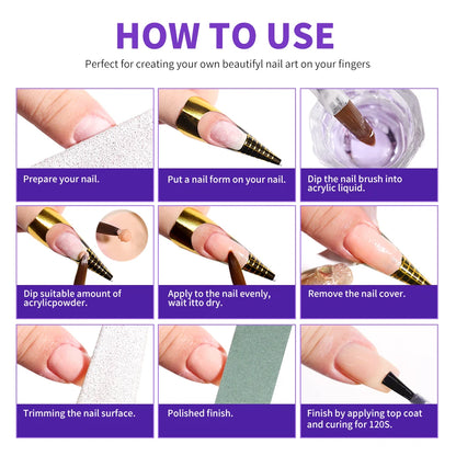 Large Capacity Nail Acrylic Liquid Monomer Crystal 40/70/120/240Ml for Nails Art DIY Acrylic Powder Liquid Manicure